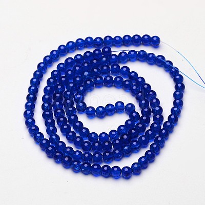 Crackle Glass Beads Strands X-CCG-Q001-6mm-14-1
