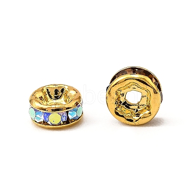 Brass Grade A Rhinestone Spacer Beads RSB034NFG-1