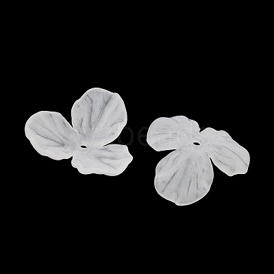 3-Petal Frosted Acrylic Bead Caps SACR-F016-01C-1