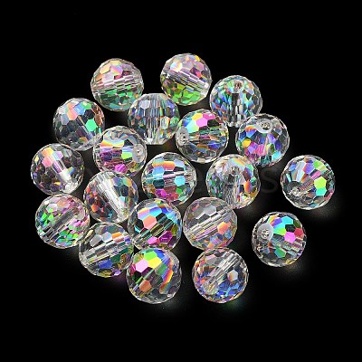 Half Rainbow Plated Glass Beads EGLA-P059-02B-HR02-1