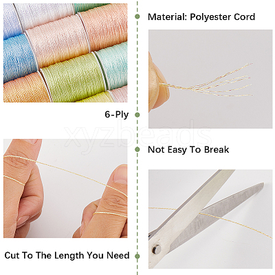 12 Rolls 12 Colors Metallic Sewing Thread OCOR-CY0002-02A-1