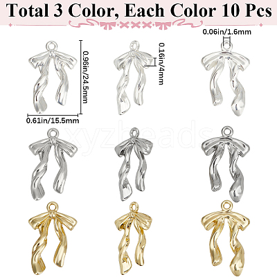 30Pcs 3 Colors Rack Plating Alloy Pendants FIND-SP0002-49B-1