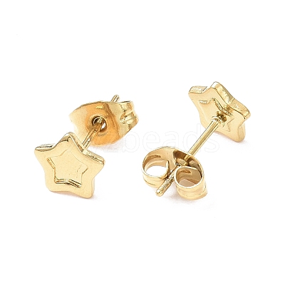 Ion Plating(IP) 304 Stainless Steel Stud Earring Finding EJEW-I285-30G-1