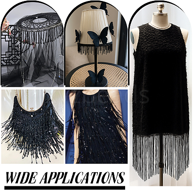 1 Yard Glass Fringe Trimming AJEW-PH0006-69-1