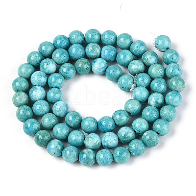 Dyed Synthetic Fossil Beads Strands G-T139-6mm-66F-1