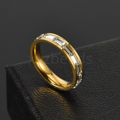 304 Stainless Steel with Crystal Rhinestone Finger Rings FS-WGF5DC4-15-1
