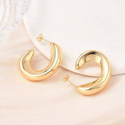 Brass Stud Earrings KK-CBAD851-06G-1