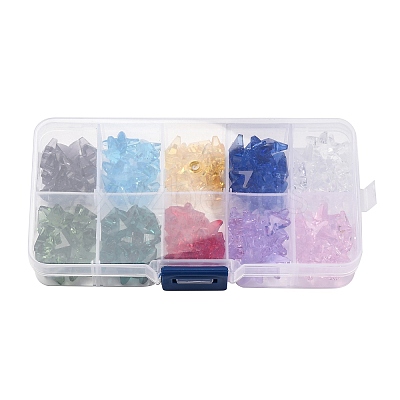 100Pcs 10 Colors Glass Pendants AJEW-H154-08E-1