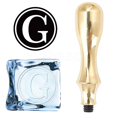 1Pc Golden Tone Brass Stamp Head DIY-CP0008-98D-1