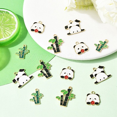 20Pcs 4 Styles Alloy Enamel Pendants ENAM-YW0008-08-1