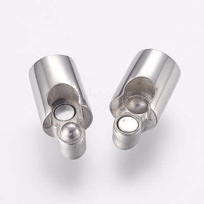 Tarnish Resistant 304 Stainless Steel Magnetic Clasps with Glue-in Ends X-STAS-E138-02P-1