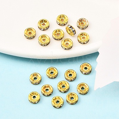 Iron Crystal Rhinestone Spacer Beads X-RB-A009-6MM-G-1