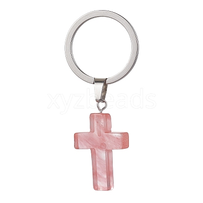 Synthetic & Natural Mixed Gemstone Keychains KEYC-JKC00729-1