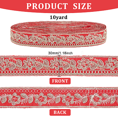 Ethnic Style Embroidery Polyester Ribbons OCOR-WH0060-33B-1