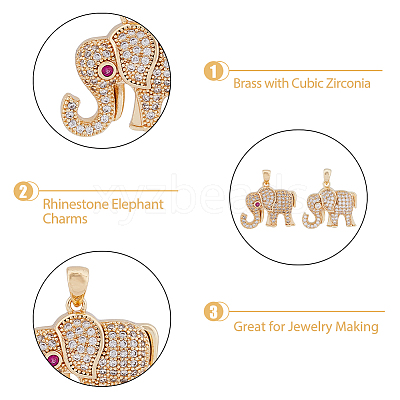 8Pcs 2 Colors Ion Plating(IP) Brass Micro Pave Cubic Zirconia Pendants KK-DC0002-91-1