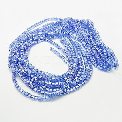 Electroplate Glass Beads Strands X-EGLA-D018-8x8mm-61-1