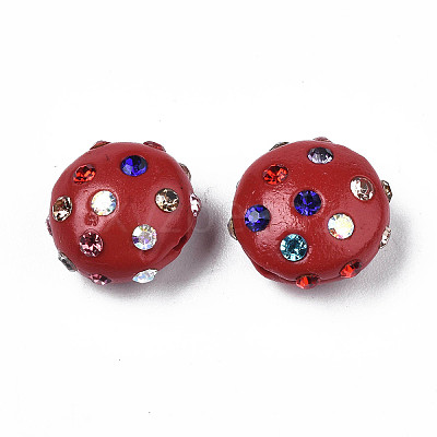 Polymer Clay Rhinestone Beads RB-S056-27C-1