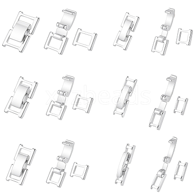 6 Styles Brass Watch Band Clasps KK-BBC0024-21S-1