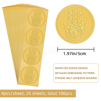 Self Adhesive Gold Foil Embossed Stickers DIY-WH0211-210-1