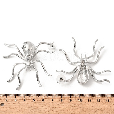 Alloy Rhinestone Stud Earrings EJEW-P321-01P-1