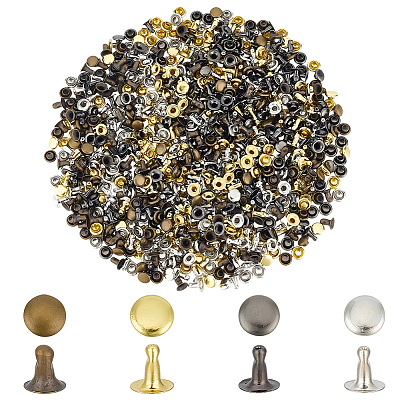 400Pcs 4 Colors Alloy Snap Rivet Butt Screw FIND-GF0009-29-1