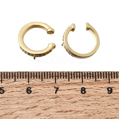 Brass Micro Pave Cubic Zirconia Ear Cuff Findings KK-K426-09G-1