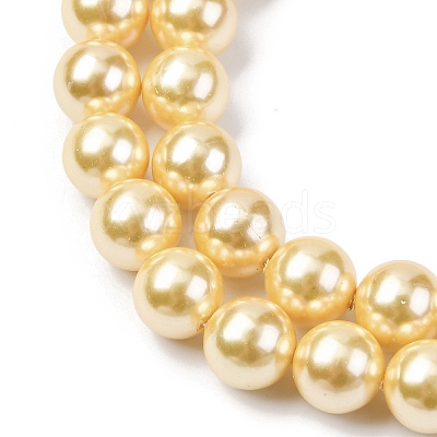 Electroplated Shell Pearl Beads Strands BSHE-G041-8mm-01-1