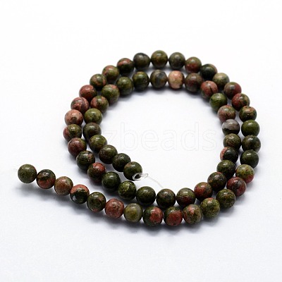 Natural Unakite Beads Strands G-I199-08-4mm-1
