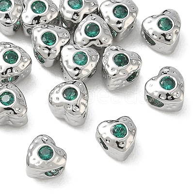 SHEGRACE Brass Green Cubic Zirconia Beads XGRQ4H283-681P-A-1
