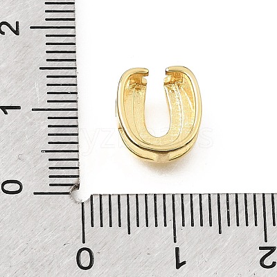 Brass Micro Pave Clear Cubic Zirconia Initial Spacer Bars KK-E802-34G-U-1