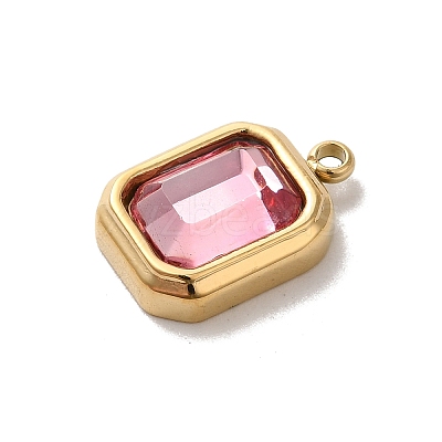 High Polished 304 Stainless Steel Glass Pendants X-STAS-L022-062G-06-1