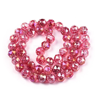 Transparent Electroplate Glass Beads Strands EGLA-N006-077G-1
