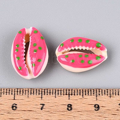Natural Cowrie Shell Beads SSHEL-N034-35-06-1