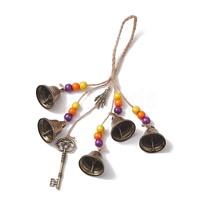 Halloween Iron Protective Witch Bells for Doorknob Hanging Ornaments HJEW-JM01896-01-1