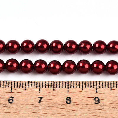 Baking Paint Pearlized Glass Pearl Bead Strands HY-N002-5mm-A13-1