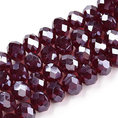 Electroplate Glass Beads Strands EGLA-A034-T1mm-A28-1