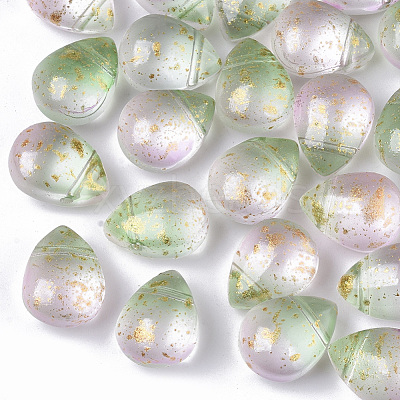 Two Tone Transparent Spray Painted Glass Beads GLAA-T017-01-B01-1