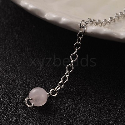 Platinum Tone Brass Rose Quartz Cone Hexagonal Pointed Dowsing Pendulums MAK-M015-01H-1