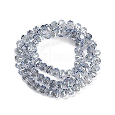 Electroplate Transparent Glass Beads Strands EGLA-B011-08A-PL04-1