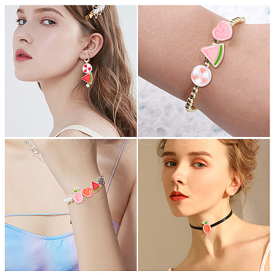 40Pcs 10 Style Transparent Enamel Acrylic Beads TACR-SC0001-09B-1