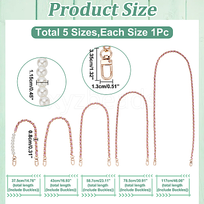 5Pcs 5 Styles Imitation Leather Purse Chains FIND-WR0009-59A-1