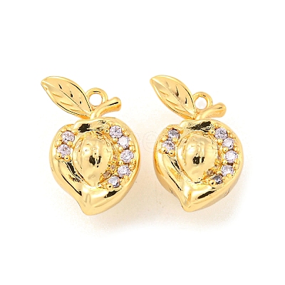 Brass Micro Pave Cubic Zirconia Pendants KK-K369-01G-05-1