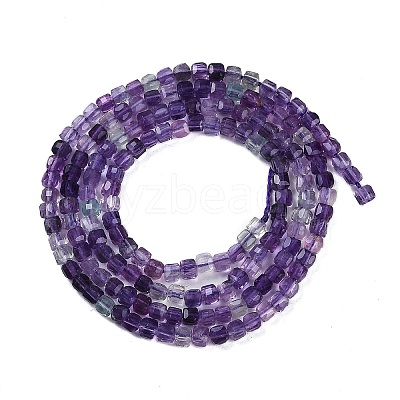 Natural Purple Fluorite Beads Strands G-P553-E02-01-1
