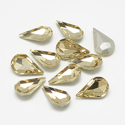 Pointed Back Glass Rhinestone Cabochons RGLA-T082-5x8mm-04-1