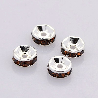 Brass Grade A Rhinestone Spacer Beads RB-A014-Z8mm-15S-1