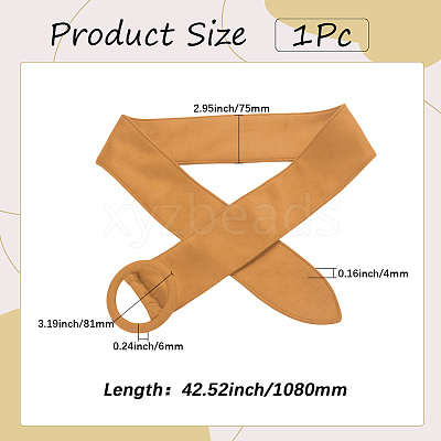 Faux Suede Waist Belt with Clasp for Shirt Dress Overcoat AJEW-WH20019-26A-1