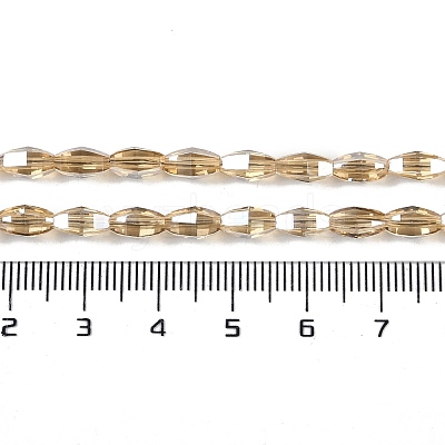 Electroplate Glass Beads Strands GLAA-Q101-03B-PL03-1