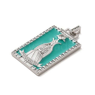 Brass Micro Pave Cubic Zirconia Pendants with Enamel KK-H458-01P-16-1