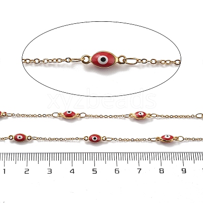 Enamel & 304 Stainless Steel Link Chains CHS-K021-10G-01-1