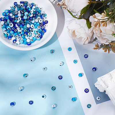 220Pcs 11 Styles Handmade Evil Eye Lampwork Beads LAMP-AR0001-47-1